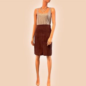 SPLIT END LTD Vintage Suede Pencil Skirt
